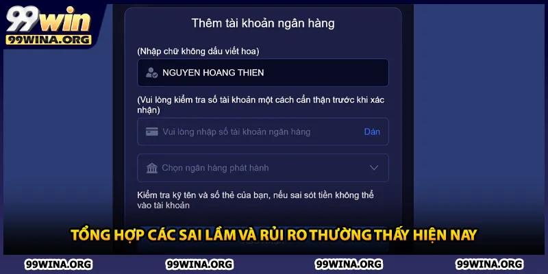 Tổng hợp các sai lầm và rủi ro thường thấy hiện nay